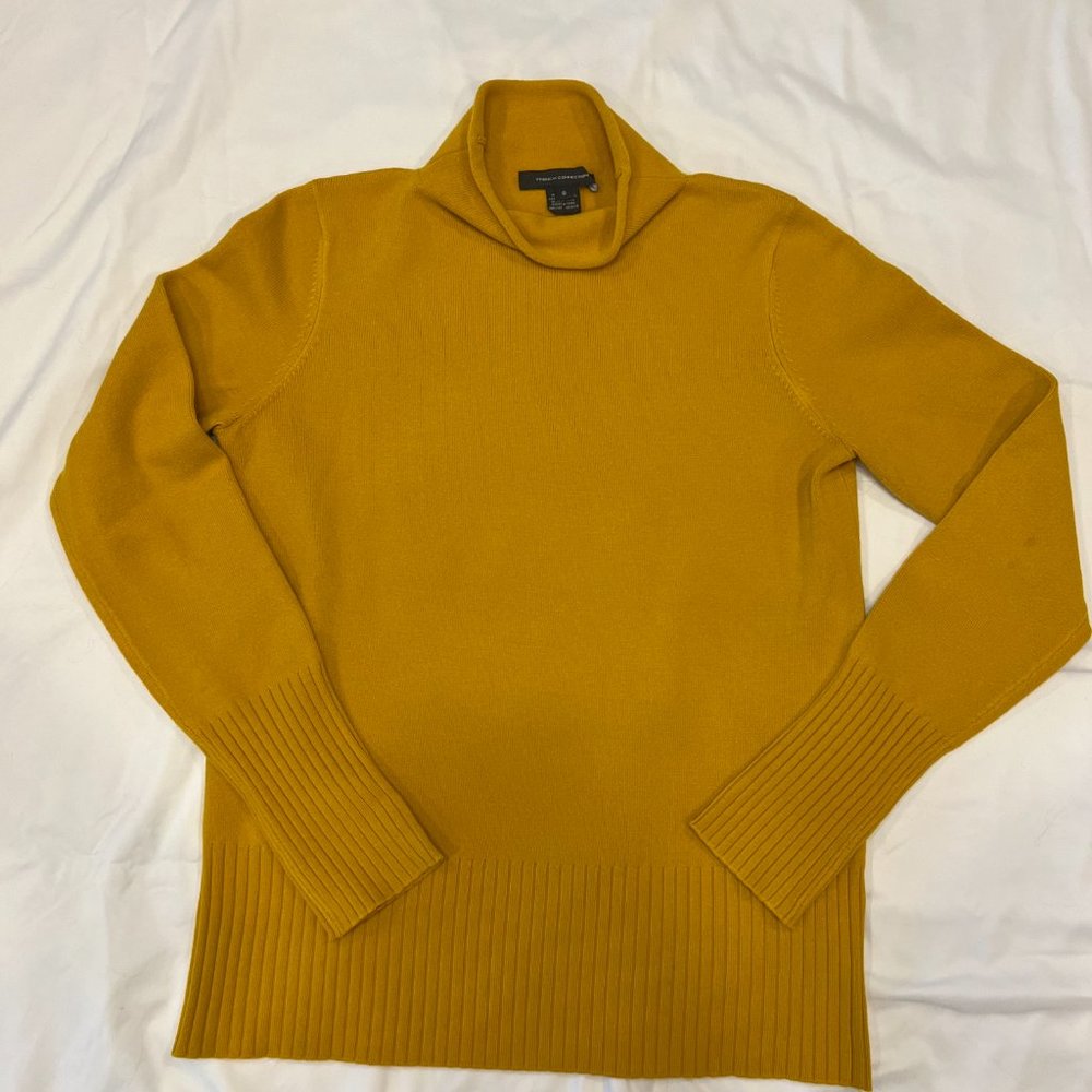 French Connection Mock-Neck Sweater | Mustard Yellow | Small